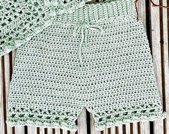 Patrón de crochet Shorts para bebés/niñas - 6 meses a 10 años