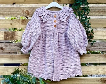 Crochet Pattern Baby / Childs Coat Cardigan - 6 months to 8 years