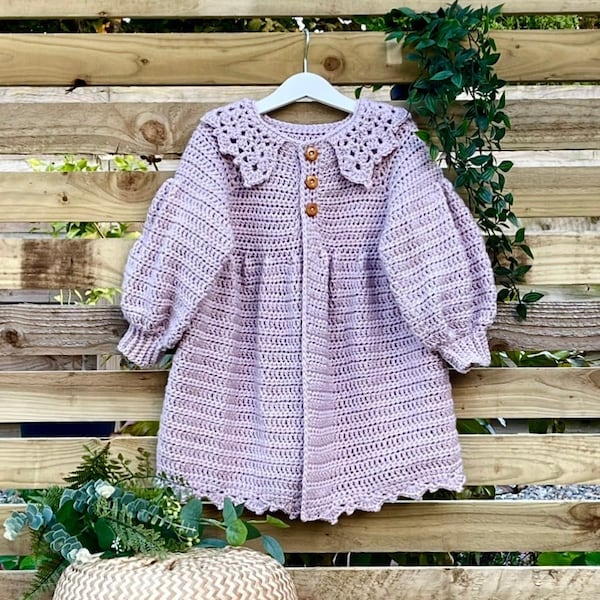 Crochet Pattern Baby / Childs Coat Cardigan - 6 months to 8 years