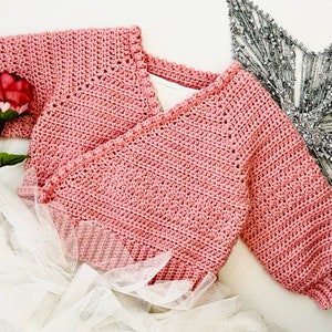 Crochet Pattern Baby or Girls Ballet Cardigan 6 months to 6 years image 1