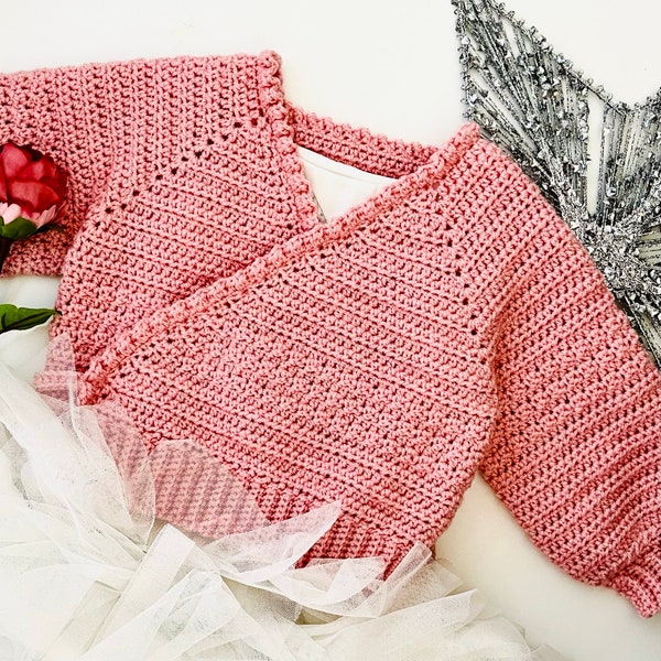 Crochet Pattern Baby or Girls Ballet Cardigan - 6 months to 6 years