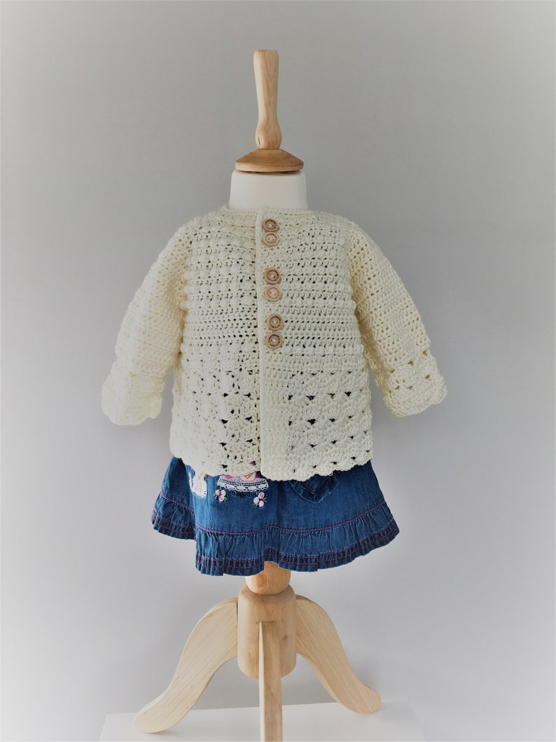 Crochet Pattern Baby Cardigan Newborn to 24 Months Etsy