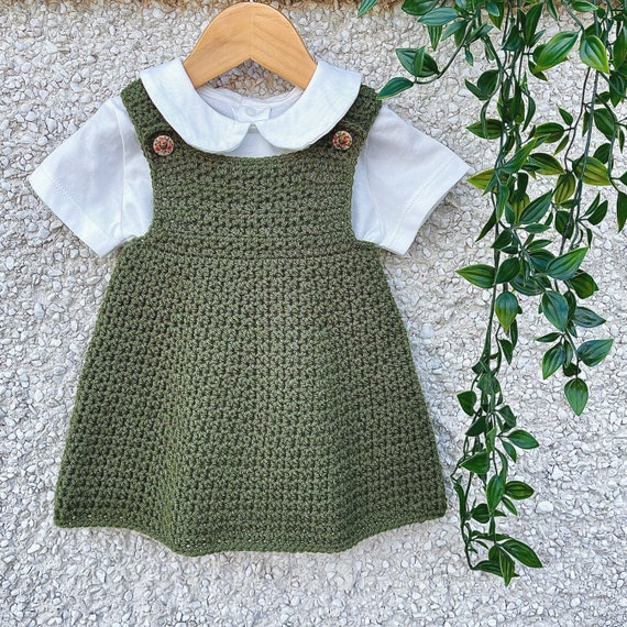 Crochet baby pinafore store dress pattern