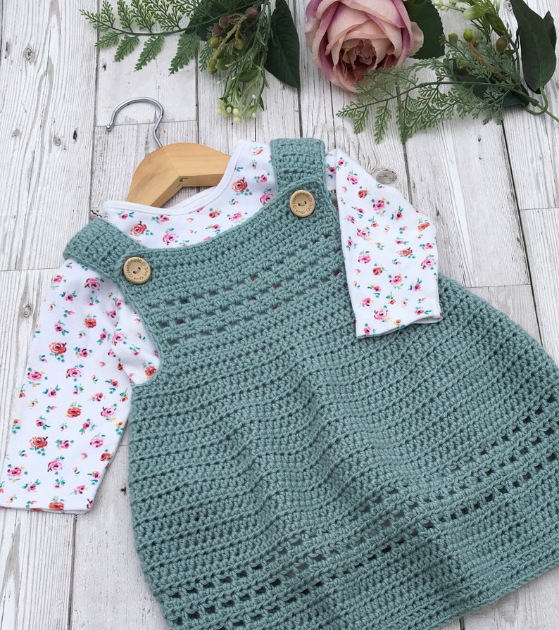 Crochet Pattern Baby Dress / Pinafore Newborn to 36 months image 5