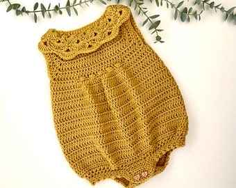 Crochet Pattern Baby Romper - Newborn to 24 months