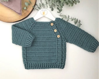 Crochet Pattern Baby and Childrens Sweater- Newborn to 6 years