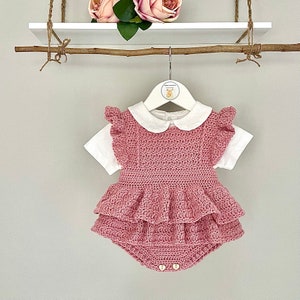 Crochet Pattern Baby Romper Newborn to 36 months image 8