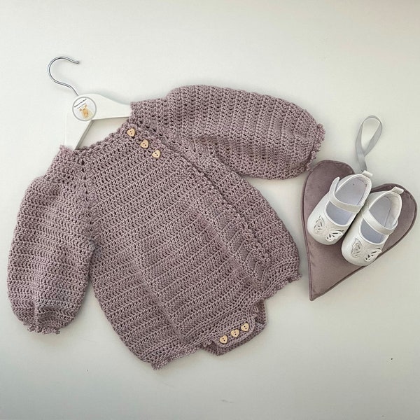 Crochet Pattern Baby Romper - Newborn to 24 months