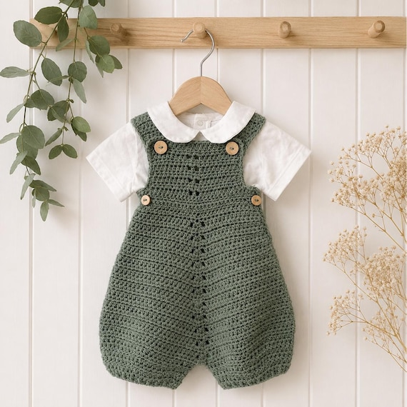 Baby Romper Crochet Pattern PDF | Newborn–24 Months | Unisex
