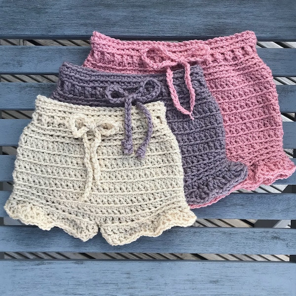 Crochet Pattern Baby/Girls Shorts - Newborn to 4 years