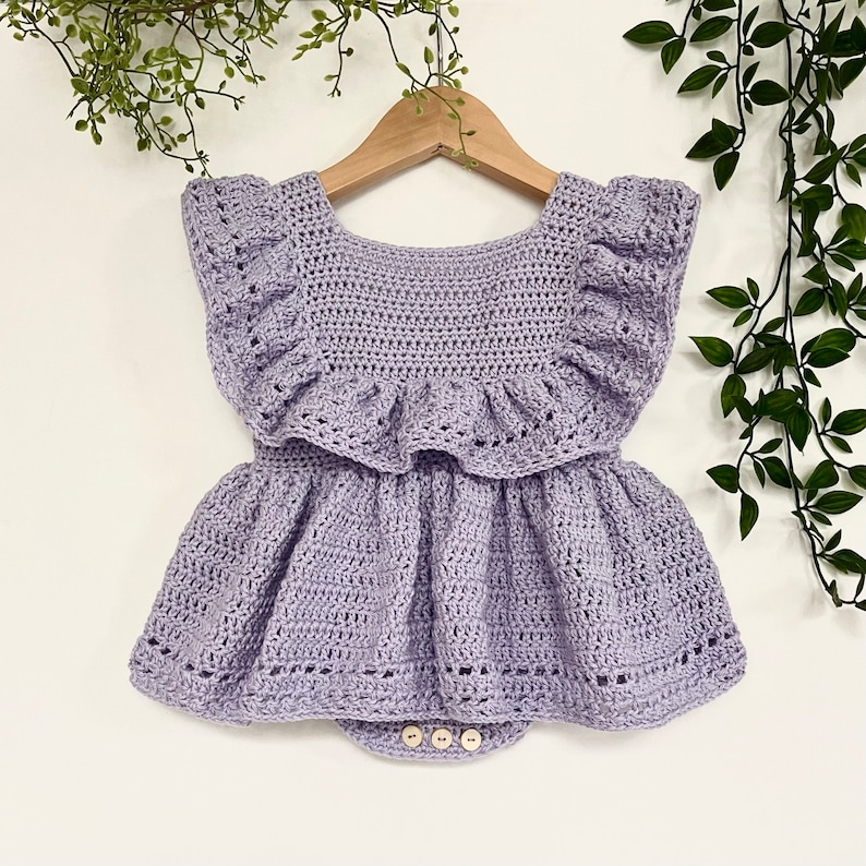 Crochet Pattern Baby Romper Newborn to 36 months image 7