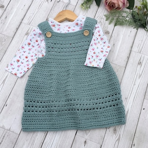 Crochet Pattern Baby Dress / Pinafore Newborn to 36 months image 9