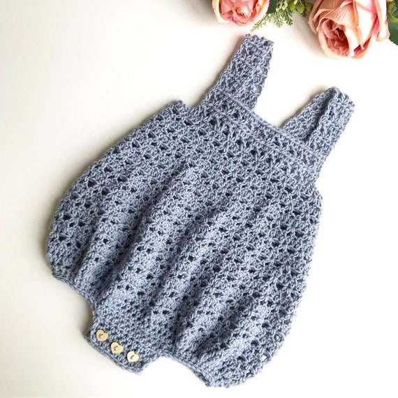 Crochet Pattern Baby Romper  Newborn to 36 months