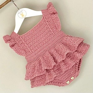 Crochet Pattern Baby Romper Newborn to 36 months image 5