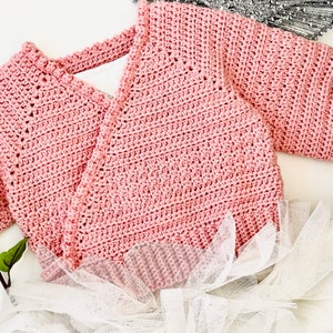 Crochet Pattern Baby or Girls Ballet Cardigan 6 months to 6 years image 4