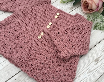 Crochet Pattern Girls Cardigan - 12 months to 5 years