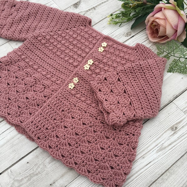 Crochet Pattern Girls Cardigan - 12 months to 5 years