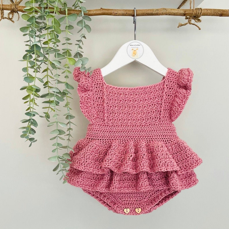 Crochet Pattern Baby Romper Newborn to 36 months image 1