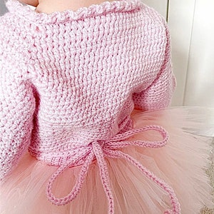 Crochet Pattern Baby or Girls Ballet Cardigan 6 months to 6 years image 3