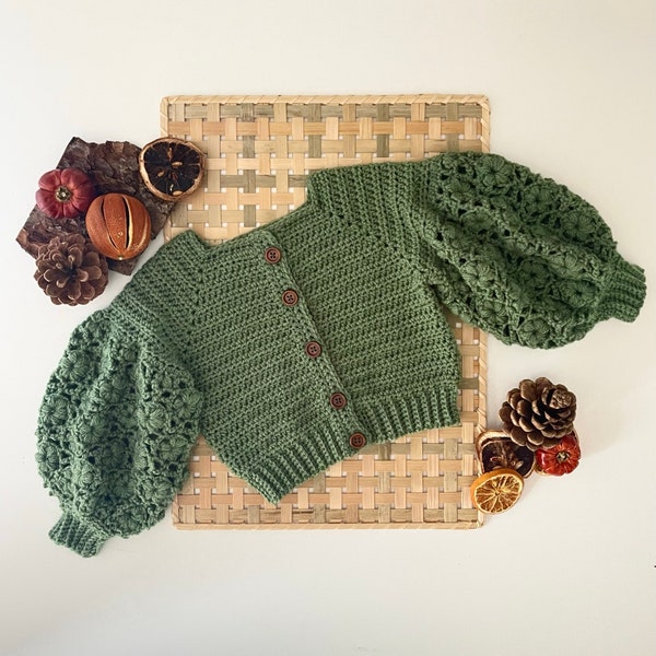 Crochet Pattern Girls Cardigan - 12 months to 10 years