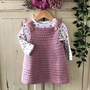 Crochet Pattern Baby Dress / Pinafore Newborn to 36 months image 7