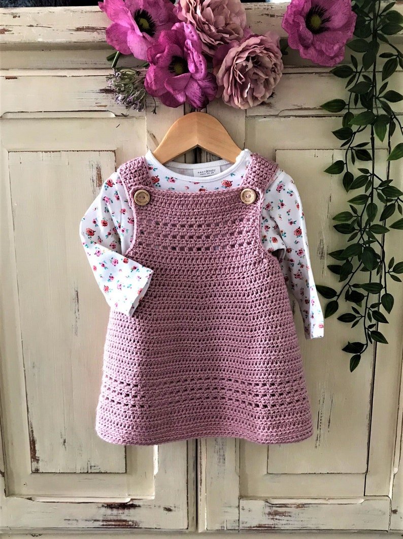 Crochet Pattern Baby Dress / Pinafore Newborn to 36 months image 7