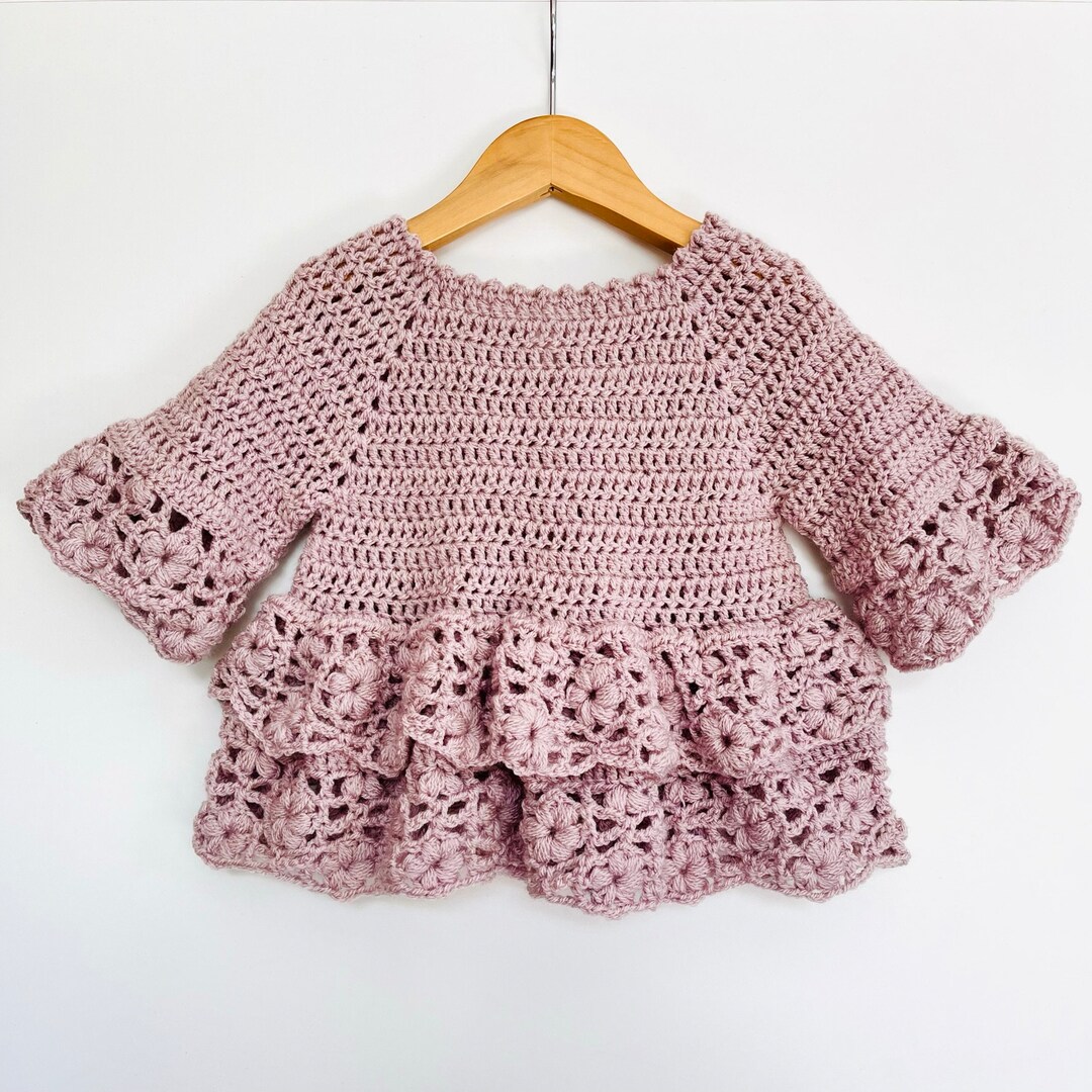 Patrón de crochet para top de bebé o niña Recién nacida a 10