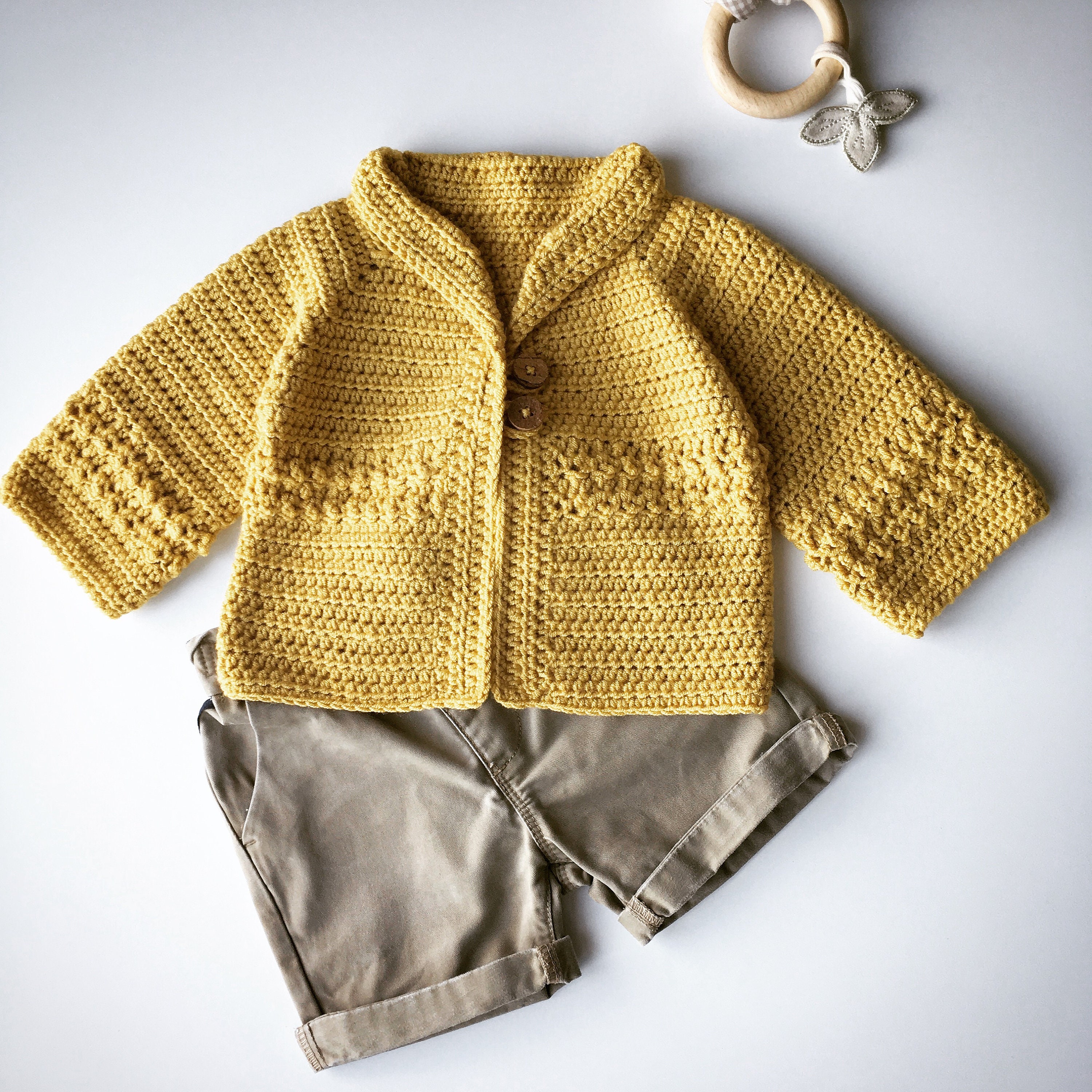 Baby Handknit cardigan set baby handmade cardigan Hooded cardigan