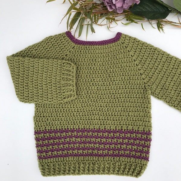 Crochet Pattern Baby Sweater - Newborn to 4 years