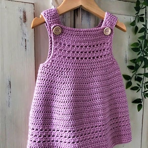 Crochet Pattern Baby Dress / Pinafore Newborn to 36 months image 3