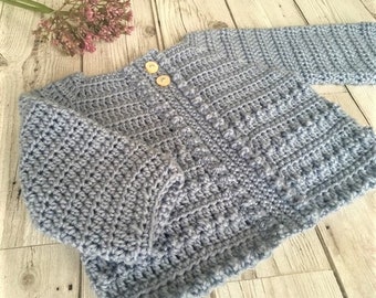 Crochet Pattern Baby Cardigan - Newborn to 36 months