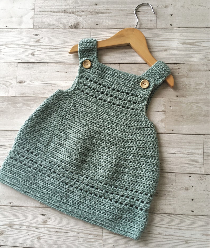 Crochet Pattern Baby Dress / Pinafore Newborn to 36 months image 6