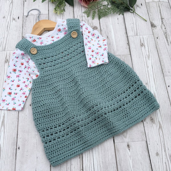 Robe/chandail pour bébé au crochet - Du nouveau-né à 36 mois