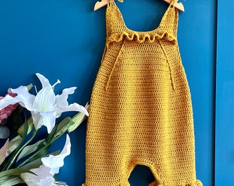Crochet Pattern Baby Romper - Newborn to 36 months