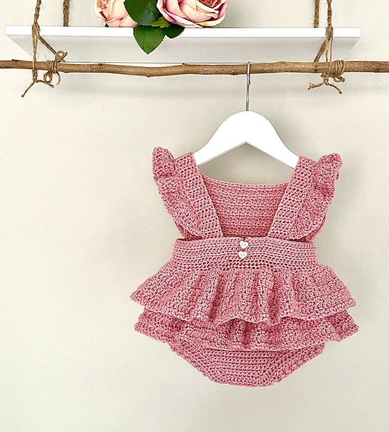 Crochet Pattern Baby Romper Newborn to 36 months image 6