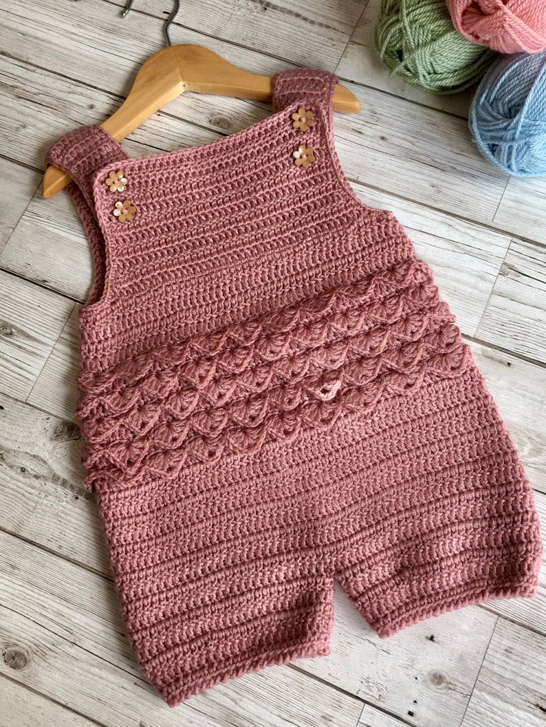 Baby Girls Winter Knitted Crochet Suspender Romper Jumpsuit Pinafore Dungaree
