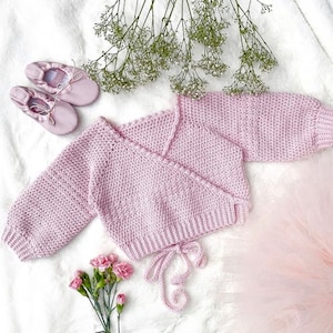 Crochet Pattern Baby or Girls Ballet Cardigan 6 months to 6 years image 7