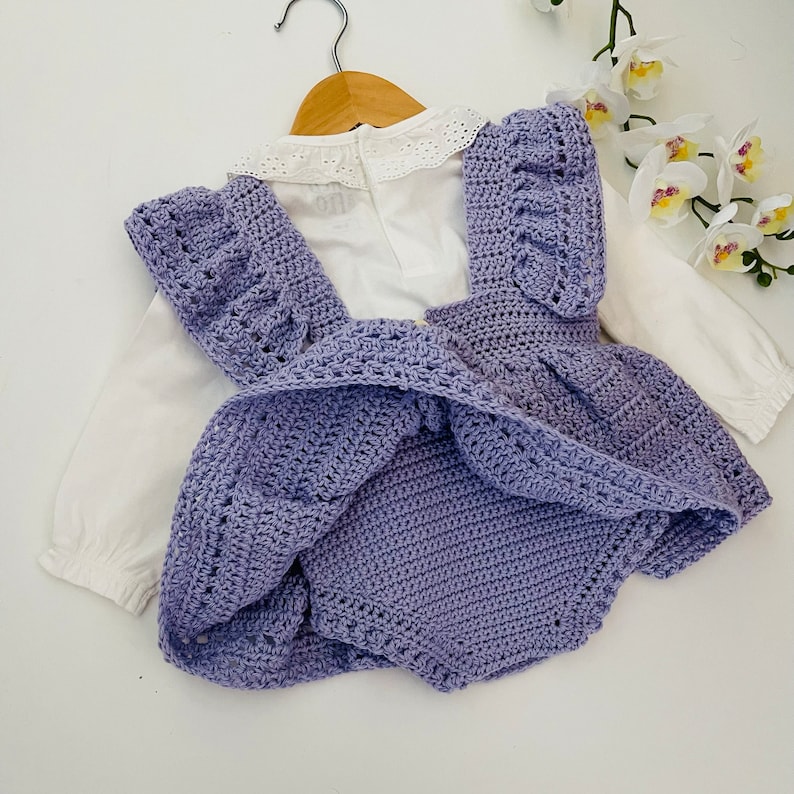 Crochet Pattern Baby Romper Newborn to 36 months image 9