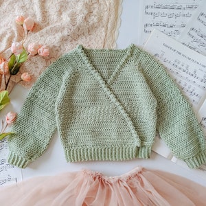 Crochet Pattern Baby or Girls Ballet Cardigan 6 months to 6 years image 5