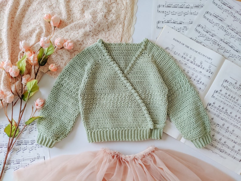 Crochet Pattern Baby or Girls Ballet Cardigan 6 months to 6 years image 5