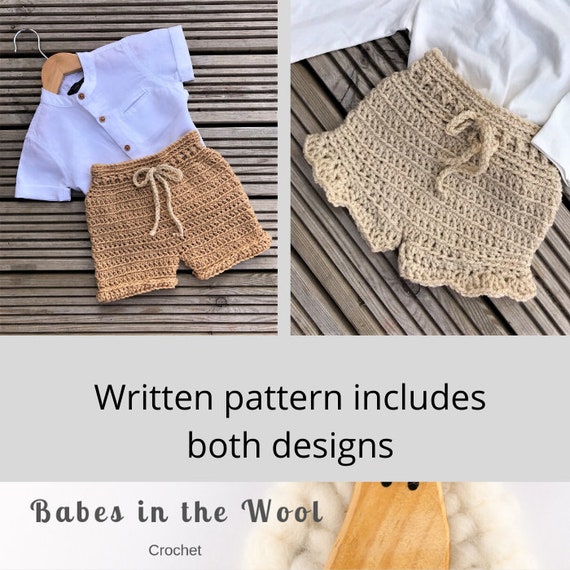 Crochet baby 2025 shorts pattern
