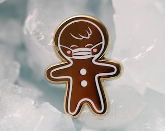 Little masked gingerbread man enamel pin masked muffin man Christmas cookie