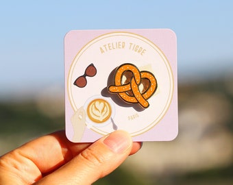 Pretzel enamel pin French Alsatian baked pastry