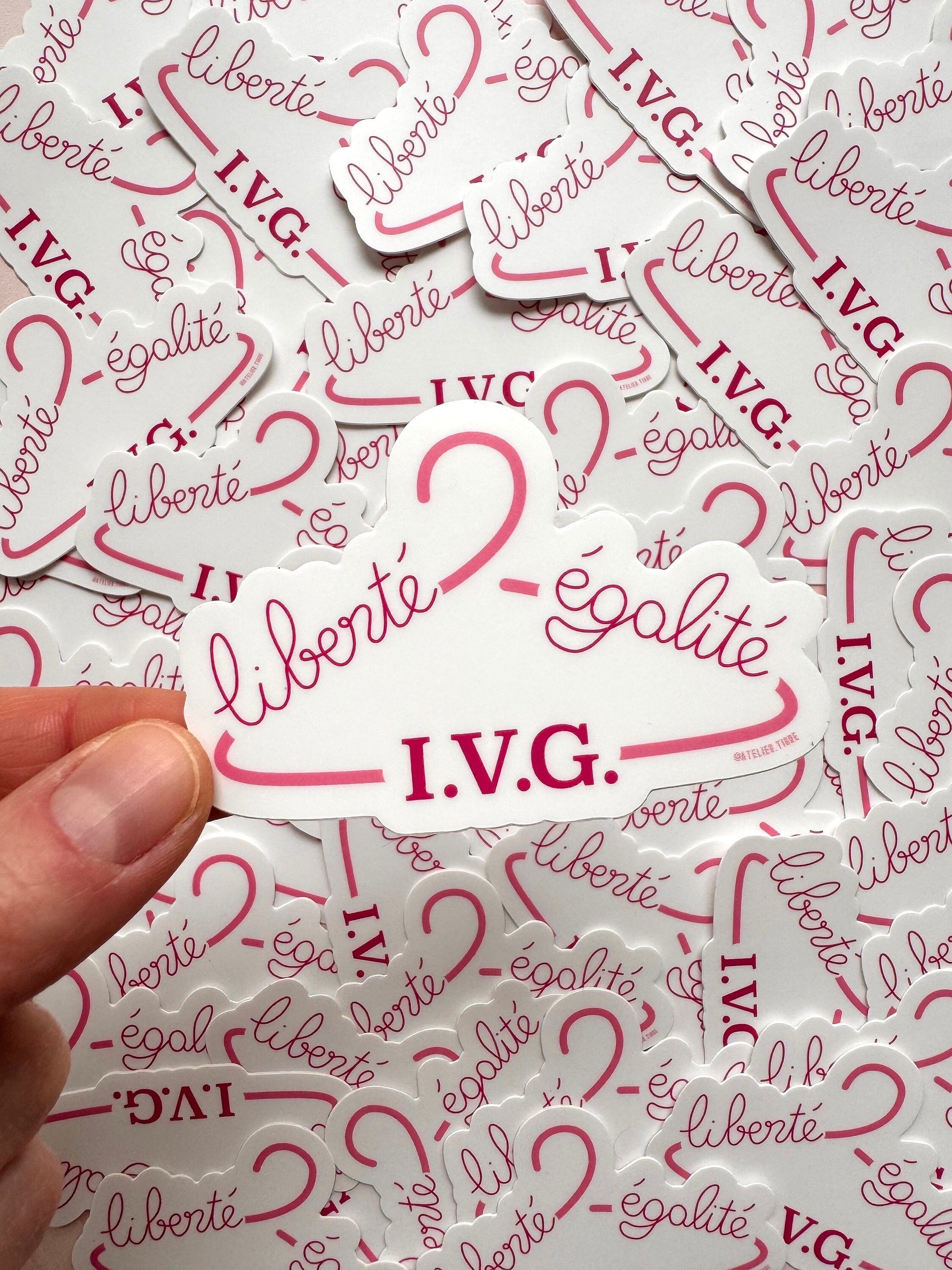 Feminist sticker in the shape of a hanger for exterior or customizing objects