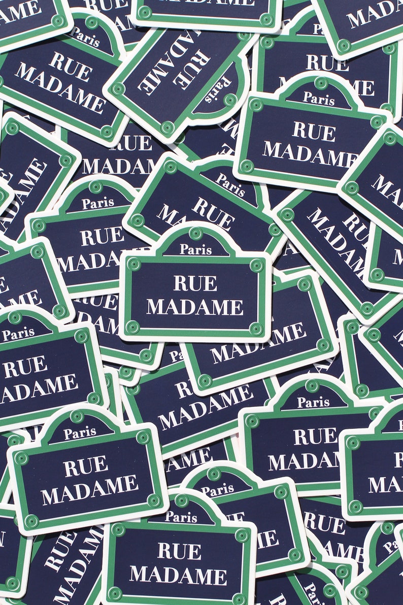 Thick and resistant matte vinyl sticker french parisian street sign rue Madame for exterior or customizing objects image 3