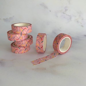 Nastro adesivo con motivo vermicelli multicolori ideale per notebook o scrapbooking nastro decorativo washi con coriandoli glitter di zucchero