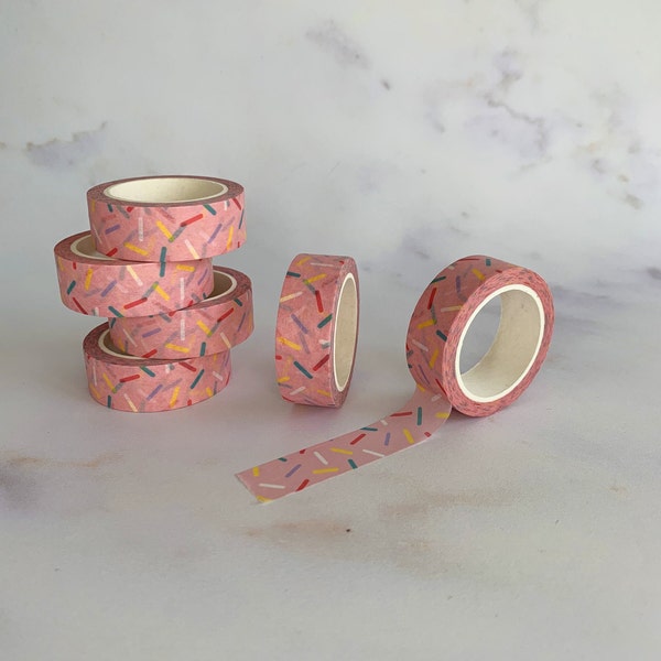 Ruban de masquage à motif vermicelle multicolore idéal pour carnet ou scrapbooking washi tape décoratif paillettes de sucre confetti