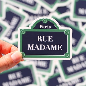 Thick and resistant matte vinyl sticker french parisian street sign rue Madame for exterior or customizing objects image 4