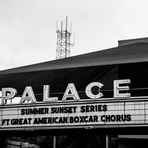 Neon Sign Wall Art, Texas Wall Decor, Vintage Theater Print, Minimalist Home Decor, Black and White, Palace Theater, Man Cave Wall Art, Gift