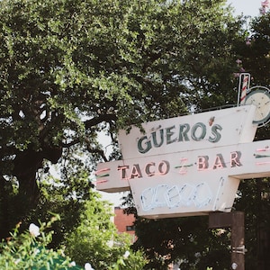 Austin Texas Decor, Austin Wall Art, Guero&#39;s Taco Bar, Home Decor, Kitchen Print, Neon Sign, South Congress, SoCo, Travel Photography
